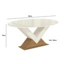 Ver imagem 2 de Mesa para Cozinha Amora com Tampo Madeirado com Vidro 180x105cm Freijó Off White Kappesberg