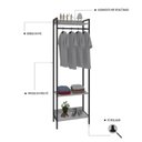 Ver imagem 5 de Estante Closet Arara 187x60cm 3 Prateleiras Active Yescasa Branco/Chess/Preto