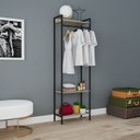 Ver imagem 1 de Estante Closet Arara 187x60cm 3 Prateleiras Active Yescasa Marrom/Carvalho/Preto