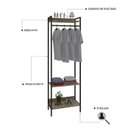 Ver imagem 5 de Estante Closet Arara 187x60cm 3 Prateleiras Active Yescasa Marrom/Carvalho/Preto