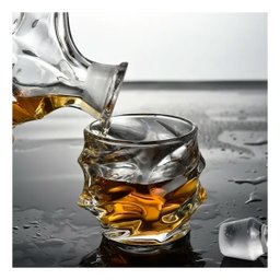 Garrafa Decanter Whisky Licor Conhaque Bourbon Design Norwich Conjunto com 6 Copos - 8
