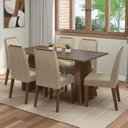 Ver imagem 1 de Conjunto Sala de Jantar Tampo de Madeira 6 Cadeiras Rustic/imperial Leon Madesa