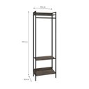 Ver imagem 6 de Estante Closet Arara 187x60cm 3 Prateleiras Active Yescasa Marrom/Carvalho Dark/Preto
