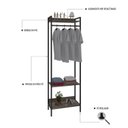 Ver imagem 5 de Estante Closet Arara 187x60cm 3 Prateleiras Active Yescasa Marrom/Carvalho Dark/Preto