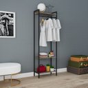 Ver imagem 1 de Estante Closet Arara 187x60cm 3 Prateleiras Active Yescasa Marrom/Carvalho Dark/Preto