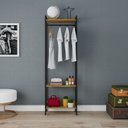 Ver imagem 2 de Estante Closet Arara 187x60cm 3 Prateleiras Active Yescasa Marrom/Lâmina Mel/Preto