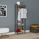 Ver imagem 1 de Estante Closet Arara 187x60cm 3 Prateleiras Active Yescasa Marrom/Lâmina Mel/Preto
