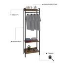 Ver imagem 5 de Estante Closet Arara 187x60cm 3 Prateleiras Active Yescasa Marrom/Lâmina Mel/Preto
