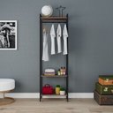 Ver imagem 2 de Estante Closet Arara 187x60cm 3 Prateleiras Active Yescasa Marrom/Nogal/Preto