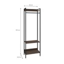 Ver imagem 6 de Estante Closet Arara 187x60cm 3 Prateleiras Active Yescasa Marrom/Nogal/Preto