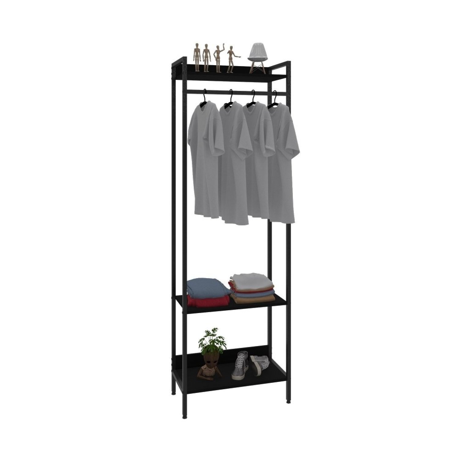 Estante Closet Arara 187x60cm 3 Prateleiras Active Yescasa - 3
