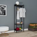 Ver imagem 1 de Estante Closet Arara 187x60cm 3 Prateleiras Active Yescasa Preto/Ônix