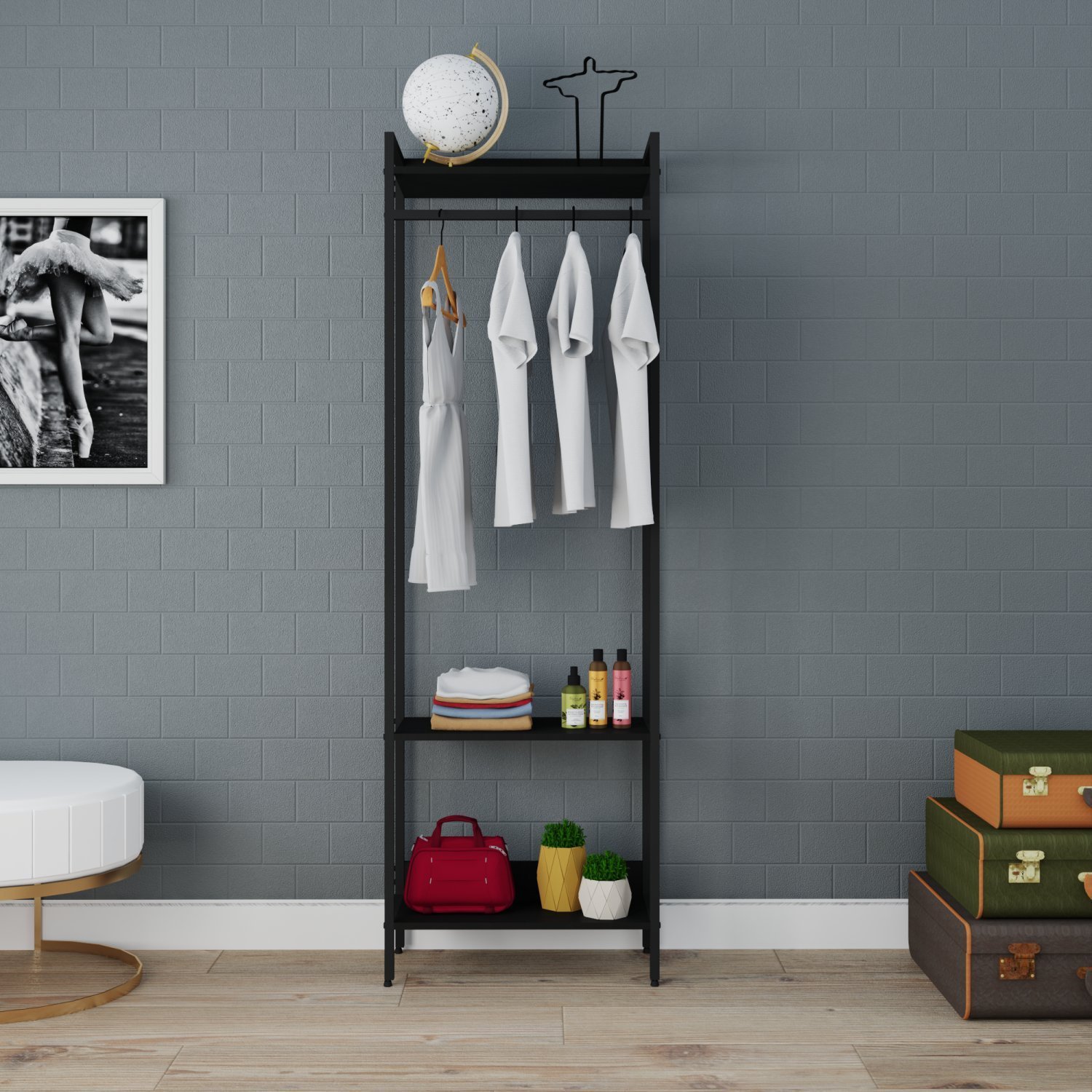 Estante Closet Arara 187x60cm 3 Prateleiras Active Yescasa - 2