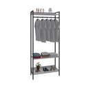 Ver imagem 3 de Estante Closet Arara 187x80cm 3 Prateleiras Active Yescasa Branco/Chess/Preto