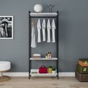 Ver imagem 2 de Estante Closet Arara 187x80cm 3 Prateleiras Active Yescasa Branco/Chess/Preto