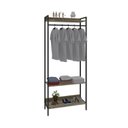 Ver imagem 3 de Estante Closet Arara 187x80cm 3 Prateleiras Active Yescasa Marrom/Carvalho/Preto