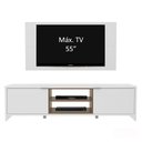 Ver imagem 4 de Rack Madesa Metz e Painel para Tv até 55 Polegadas - Branco/rustic
