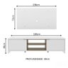 Rack Madesa Metz e Painel para Tv até 55 Polegadas - Branco/rustic - 2