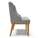 Ver imagem 6 de Kit 4 Cadeiras Estofadas para Sala de Jantar Base Fixa de Madeira Castanho Lia Suede Cinza - Ibiza