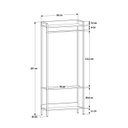 Ver imagem 7 de Estante Closet Arara 187x80cm 3 Prateleiras Active Yescasa Marrom/Carvalho Dark/Preto