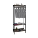 Ver imagem 3 de Estante Closet Arara 187x80cm 3 Prateleiras Active Yescasa Marrom/Carvalho Dark/Preto