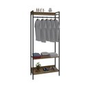 Ver imagem 3 de Estante Closet Arara 187x80cm 3 Prateleiras Active Yescasa Marrom/Lâmina Mel/Preto