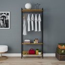 Ver imagem 2 de Estante Closet Arara 187x80cm 3 Prateleiras Active Yescasa Marrom/Lâmina Mel/Preto