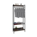 Ver imagem 3 de Estante Closet Arara 187x80cm 3 Prateleiras Active Yescasa Marrom/Nogal/Preto
