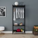Ver imagem 2 de Estante Closet Arara 187x80cm 3 Prateleiras Active Yescasa Preto/Ônix