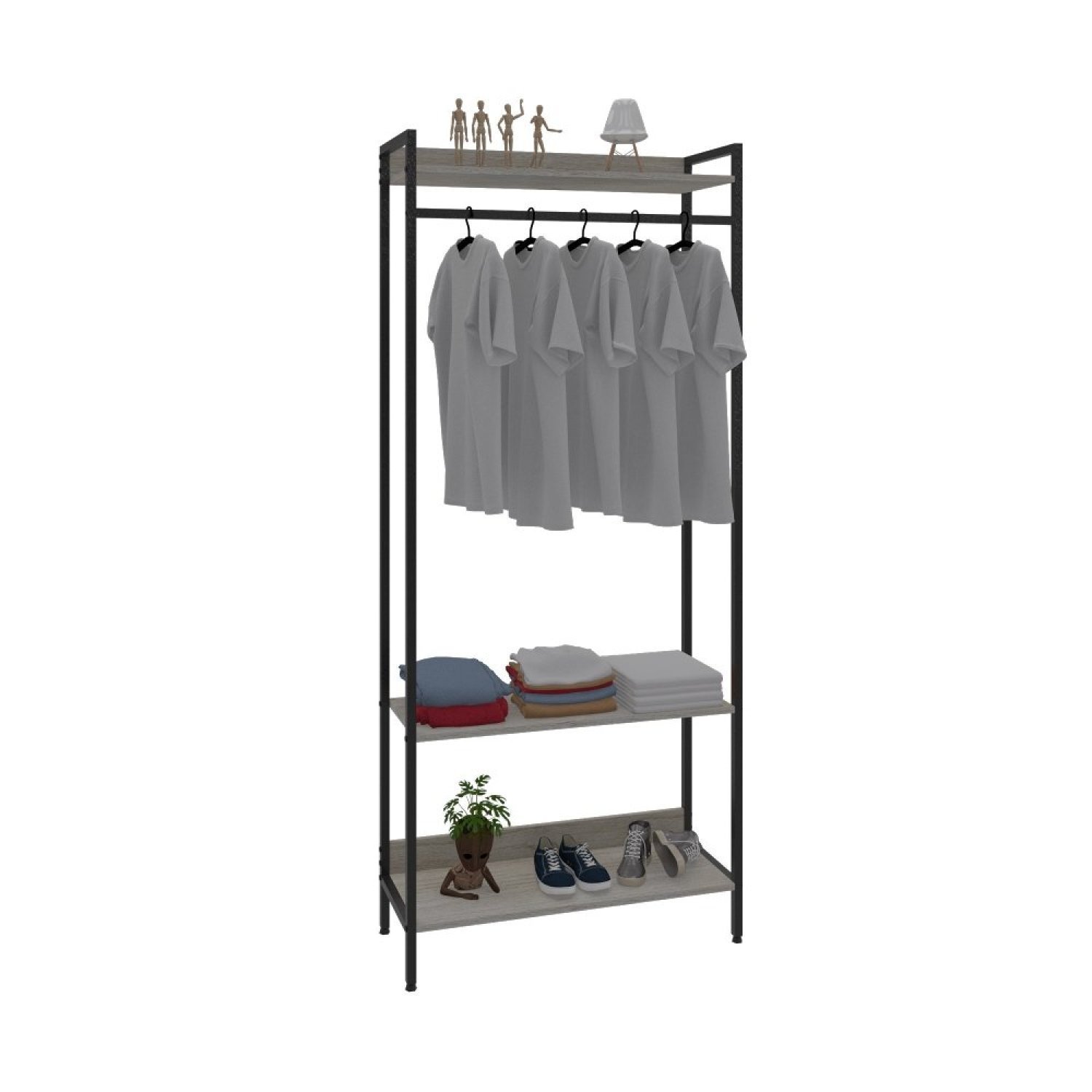 Estante Closet Arara 187x80cm 3 Prateleiras Active Yescasa - 3