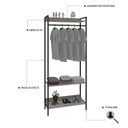 Ver imagem 5 de Estante Closet Arara 187x80cm 3 Prateleiras Active Yescasa