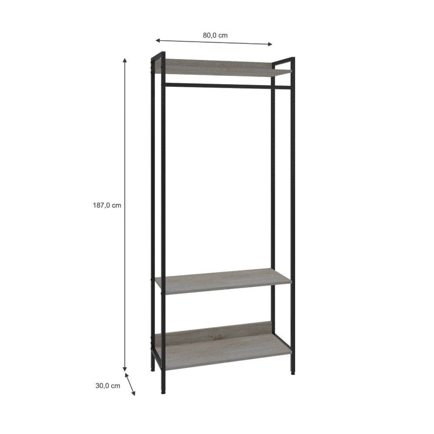 Estante Closet Arara 187x80cm 3 Prateleiras Active Yescasa - 6