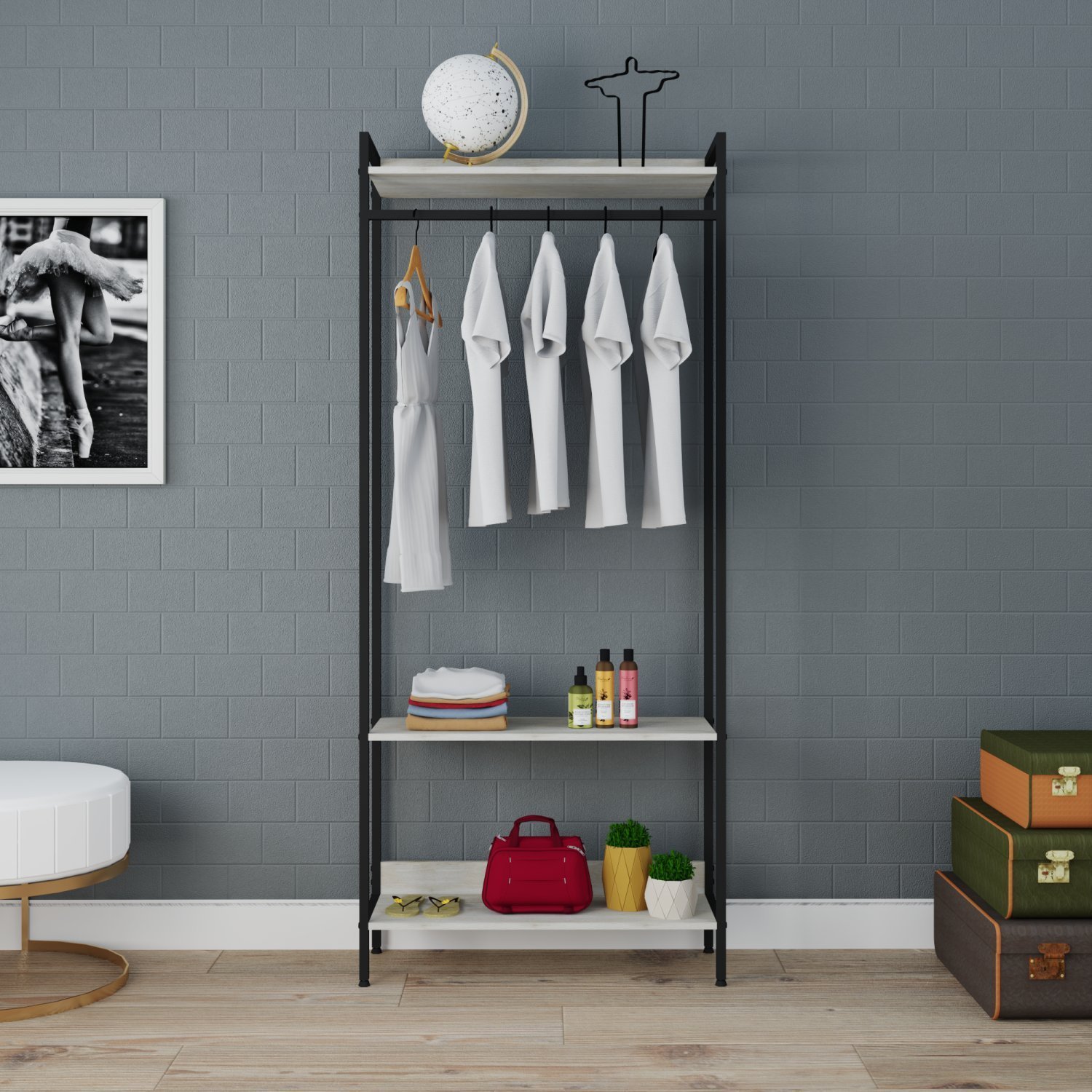 Estante Closet Arara 187x80cm 3 Prateleiras Active Yescasa - 2