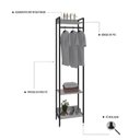 Ver imagem 5 de Estante Closet Arara 187x45cm 3 Prateleiras Active Yescasa Branco/Chess/Preto