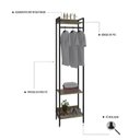 Ver imagem 5 de Estante Closet Arara 187x45cm 3 Prateleiras Active Yescasa Marrom/Carvalho/Preto