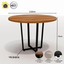 Ver imagem 2 de Mesa de Reunião Redonda F5 Industrial MDP 110cm Nogal com Preto F5 Office