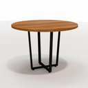 Ver imagem 3 de Mesa de Reunião Redonda F5 Industrial MDP 110cm Nogal com Preto F5 Office