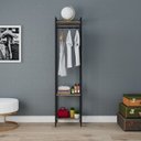 Ver imagem 2 de Estante Closet Arara 187x45cm 3 Prateleiras Active Yescasa Marrom/Carvalho Dark/Preto