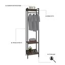Ver imagem 5 de Estante Closet Arara 187x45cm 3 Prateleiras Active Yescasa Marrom/Carvalho Dark/Preto