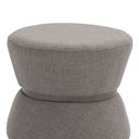 Ver imagem 5 de Puff Decorativo Redondo Zoy 45cm Cinto em Aço Titânio Linho Cinza - Nexta Casa