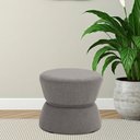 Ver imagem 2 de Puff Decorativo Redondo Zoy 45cm Cinto em Aço Titânio Linho Cinza - Nexta Casa