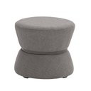 Ver imagem 1 de Puff Decorativo Redondo Zoy 45cm Cinto em Aço Titânio Linho Cinza - Nexta Casa