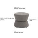Ver imagem 3 de Puff Decorativo Redondo Zoy 45cm Cinto em Aço Titânio Linho Cinza - Nexta Casa