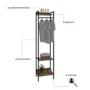 Ver imagem 5 de Estante Closet Arara 187x45cm 3 Prateleiras Active Yescasa Marrom/Lâmina Mel/Preto