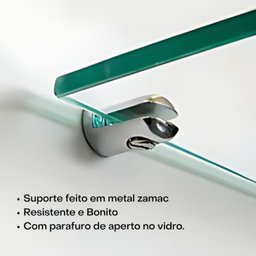 Kit 6 Prateleiras em Vidro Incolor 6mm 10x40cm - Cozinha, Banheiro, Lavanderia, Sala - 3