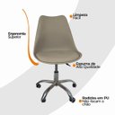 Ver imagem 6 de Cadeira Office Base Cromada Oficial com Rodízio Giratória Saarinen - Bege - 10