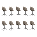 Ver imagem 1 de Cadeira Office Base Cromada Oficial com Rodízio Giratória Saarinen - Bege - 10