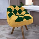 Ver imagem 1 de Poltrona Paloma Escritório Sala Giratória Madeira Suede Mostarda e Suede Verde - Dominic Decor