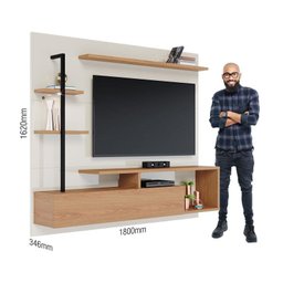 Painel para Tv Home Suspenso Ambiente Maragogi Off White Freijó – Colibri - 3