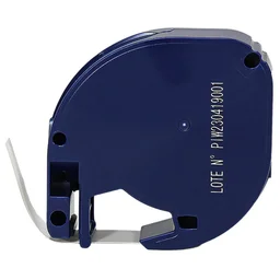Fita para Rotulador Eletrônico Compatível com Dymo 91200 12mm X 4m Letra Preta Fundo Branco Térmico - 4